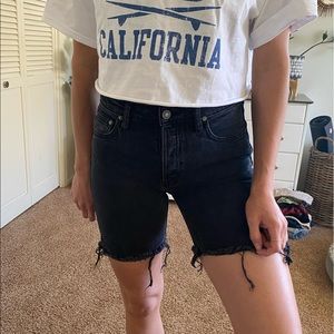 Free People Biker Denim Shorts